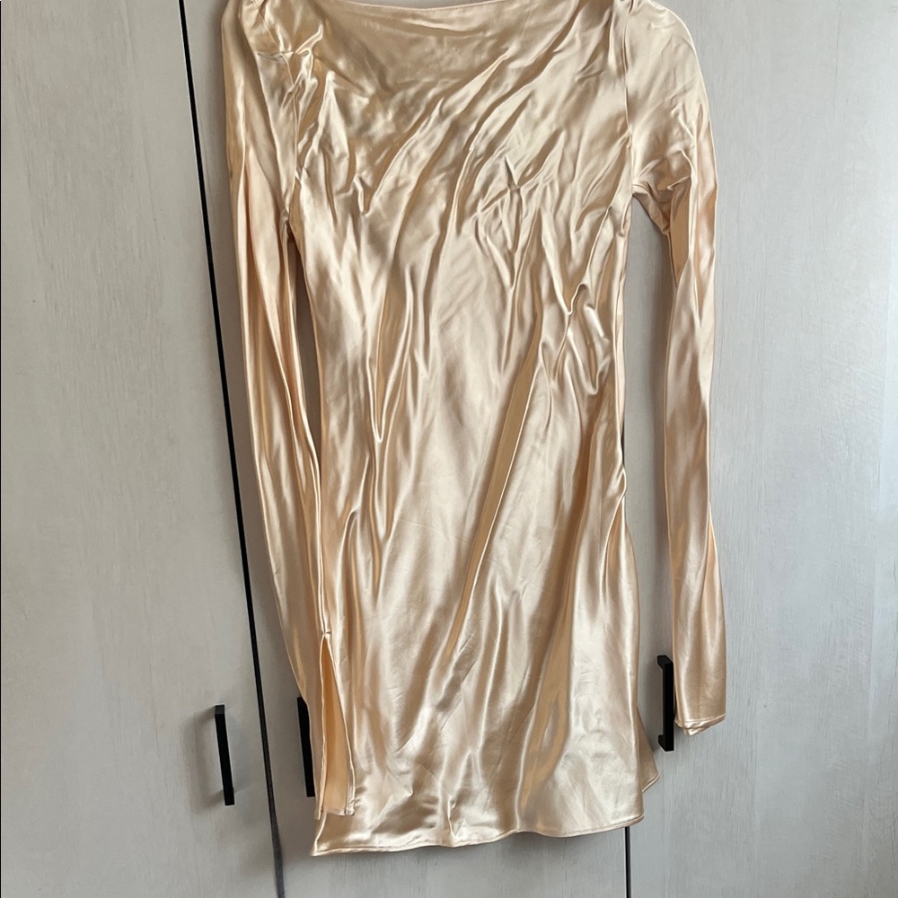 Elegant Cream Satin Dress
